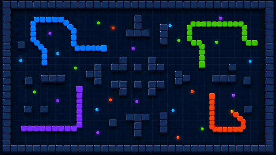 نمای واقعی گیم‌پلی بازی آنلاین چند نفره Snake Battle