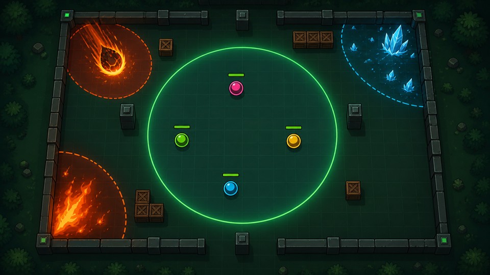 نمای واقعی گیم‌پلی بازی آنلاین چند نفره Survival Arena